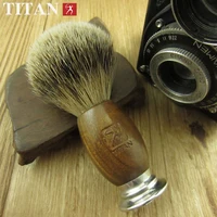 Titan shaving hair barber brush badger beard kit brushes  natural wood handle silvertip  gift 2