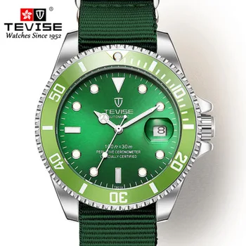 

Hot Brand green Luxury siliconce dz Auto Date Week Display Luminous Diver Watches Stainless Steel Wrist Watch Male Clock
