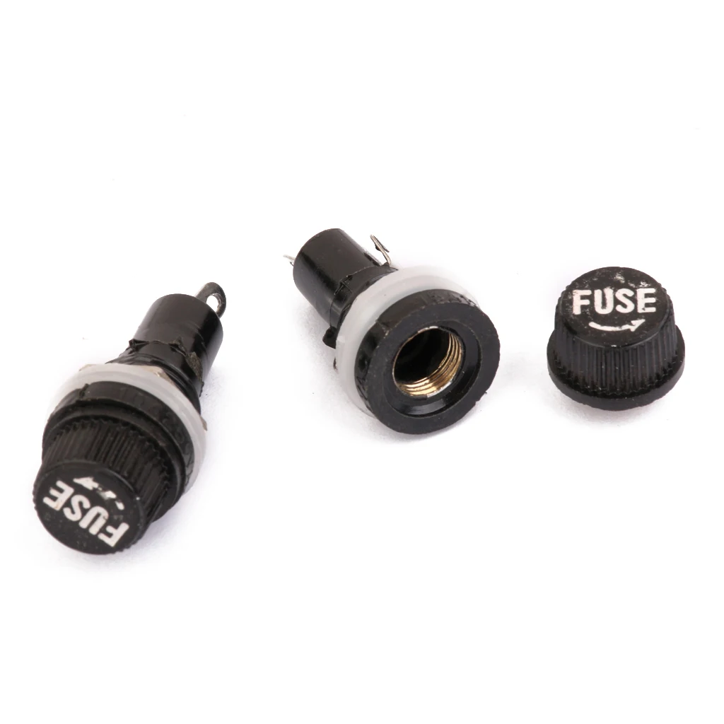 5Pcs Chassis / Panel Mount Fuse Holder Sockets for 5*20 Volume Fuse 250V 10A