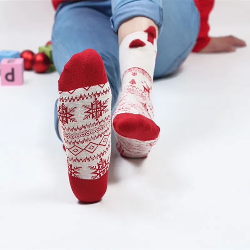 [La MaxPa] New Winter Warm Christmas Socks Deer Elk kawaii Xmas Socks for Women Girls Merry Christmas Gifts 3Pairs/lot