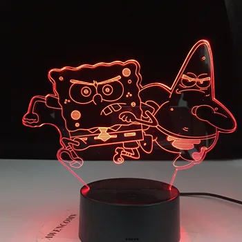 

Patrick Star Running 3d lamp Table Lamp Acrylic Creative Decorations Bedroom Sleeping Nightlight Gift Dropshipping