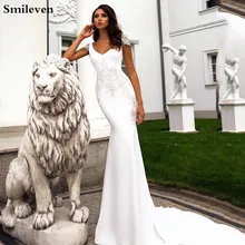 Smileven/свадебное платье Русалочки с v-образным вырезом, кружевные платья для невесты в стиле бохо vestido de novia, свадебные платья с рукавами-крылышками