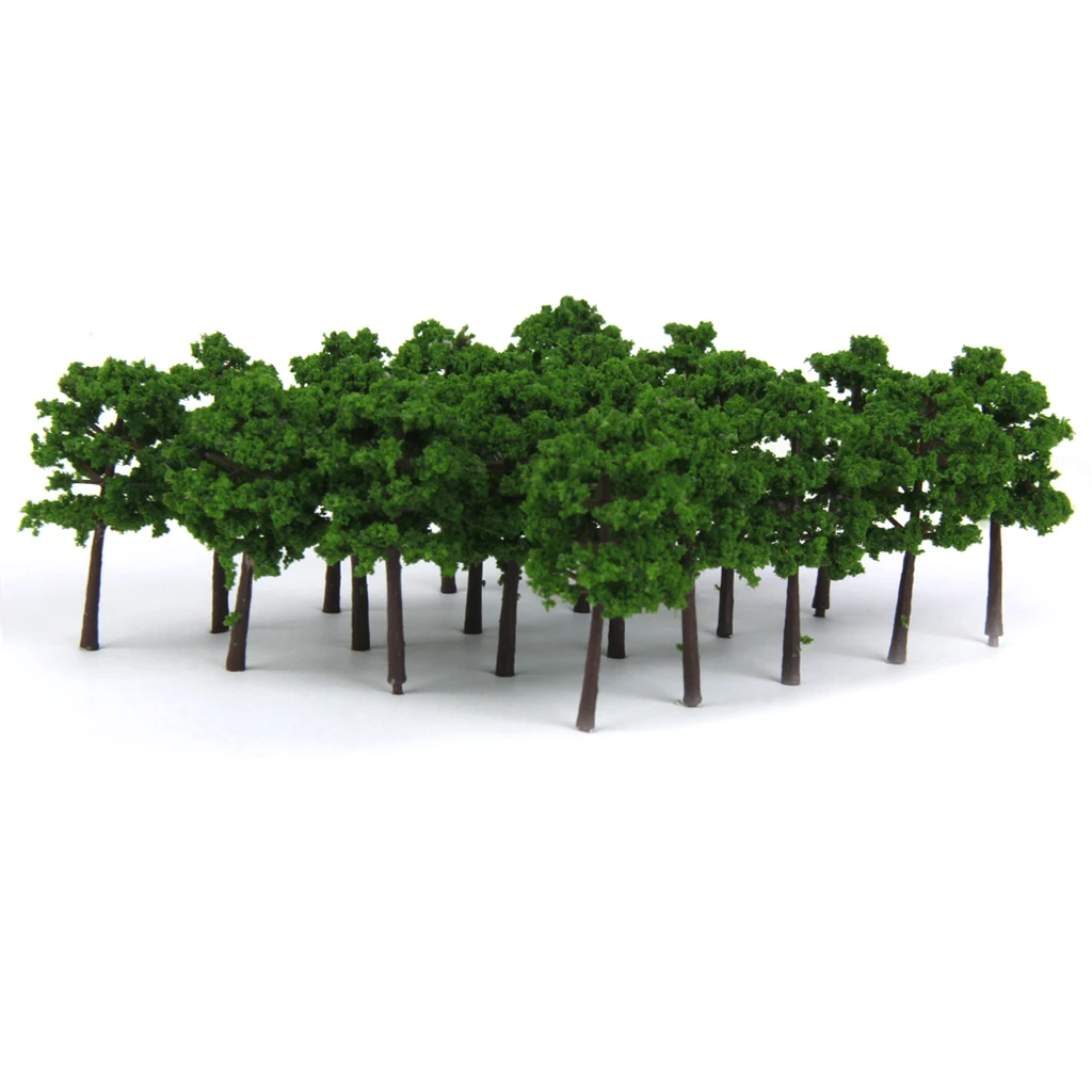 40pcs Model Tree Train Railroad Architecture Diorama Z Scale for DIY Crafts or Building Models (5cm Green)