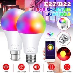 RGB Smart Light Bulb Home E27 LED Bulbs Tuya APP or IR Remote Control 10W/15W /20W  Alexa Lamp Dimmable Work With Google Home