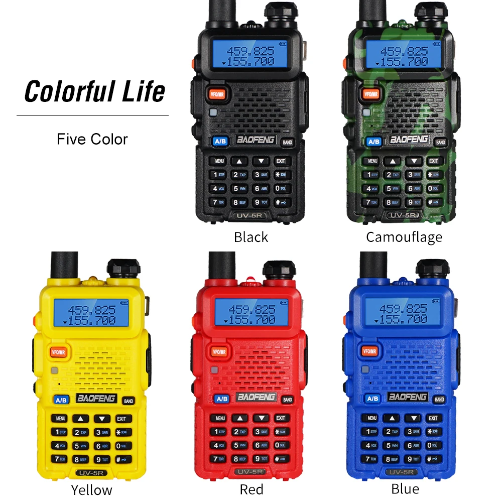 Рация Baofeng UV 5R Talkie 5W UV5R Двухдиапазонная портативная CB радиостанция VHF/UHF FM