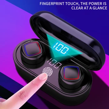 

TWS Bluetooth 5.0 Earphone LED Digital Display Noise Cancelling Headset Earplug Fingerprint Press Headset