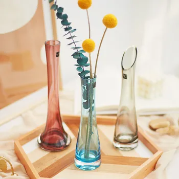 

Nordic Stained Glass Vase Hydroponic Flower Vase Home Decoration Accessories Christmas Gift Wedding Desk Living Room Decor Vases