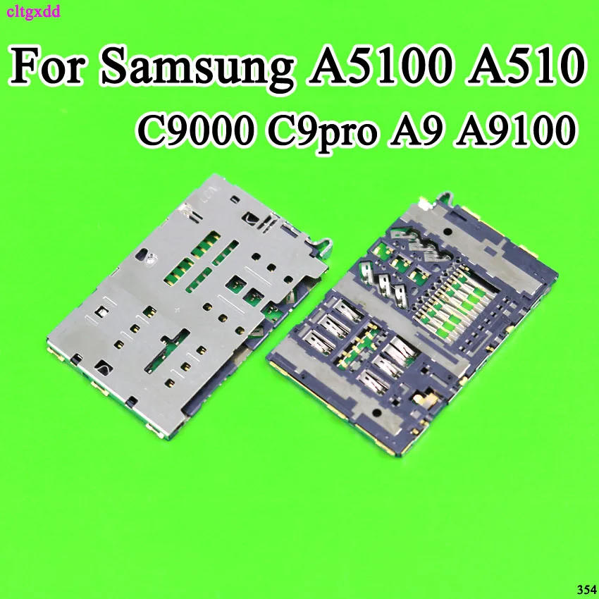 

2pcs SIM Card Reader Slot tray Holder Connector For Samsung Galaxy A5100 A510 c9000 c9pro c9 pro A9 A9100 A9000 Memory socket