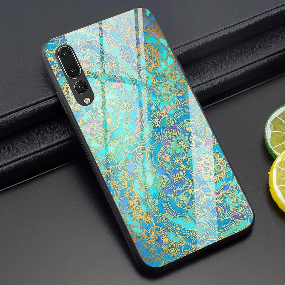 K0003101 Сапфировое Нефритовое витражное стекло мандалы чехол для телефона huawei Honor 10 Lite чехол 9 7A P10 P20 P30 PRO P Smart mate 20 Lite стекло - Цвет: K0003101