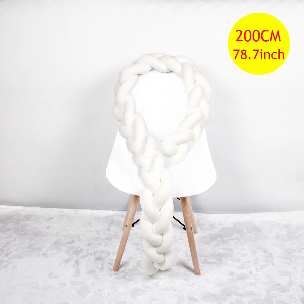 Baby Bed Bumper 1M/2M/3M Braid Knot Pillow Cushion Bumper for Infant Bebe Crib Protector Cot Bumper Room Decor - Цвет: 2M