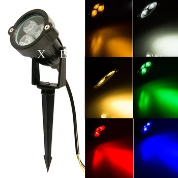 LED 조경 점화 3W 9W 옥외 홍수 빛 스파이크 스포트라이트 DC12V 110V 220V 정원 램프 IP65 rgb는 잔디밭 빛을지도했다