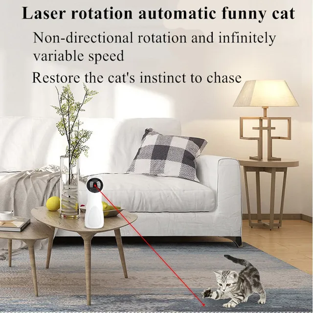 Automatic Cat Toys Smart Interactive Teasing Laser Funny LED Laser Rotating Pet Electronics Cat Toy USB Charge Cat Accessories 3