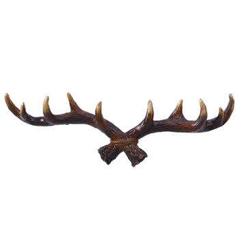 

1PC Wall Hanging Antler Hallstand American Type Vintage Antler Decoration Resin Porch Door Hanger Decorative Deer Horn Key Hook