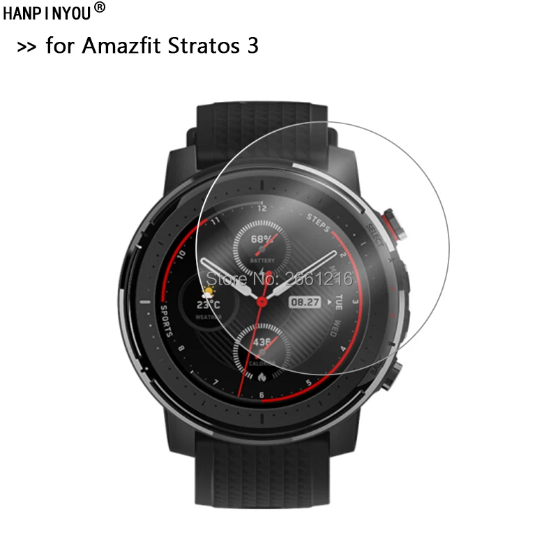 

For Xiaomi Huami Amazfit Stratos3 Tempered Glass 9H 2.5D Premium Screen Protector Film For Amazfit Stratos 3 Sports Smart Watch