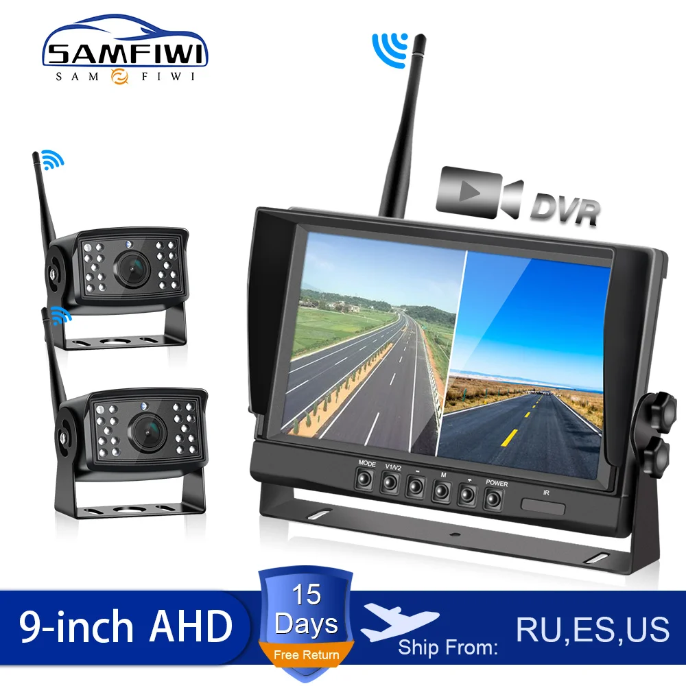 

9 Inch Wireless Car Monitor Wifi 360 Camera Truck DVR Monitors Backup Recorder IPS Screen Mirror of Reverse Rear View Camera