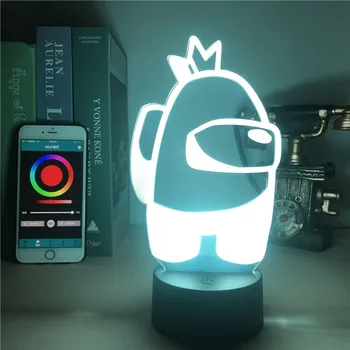 

Bluetooth Control Lamp 3D Illusion Game Among Us Veteran Color Changing Hologram Visual Light Effect Wall Lamp Night Light