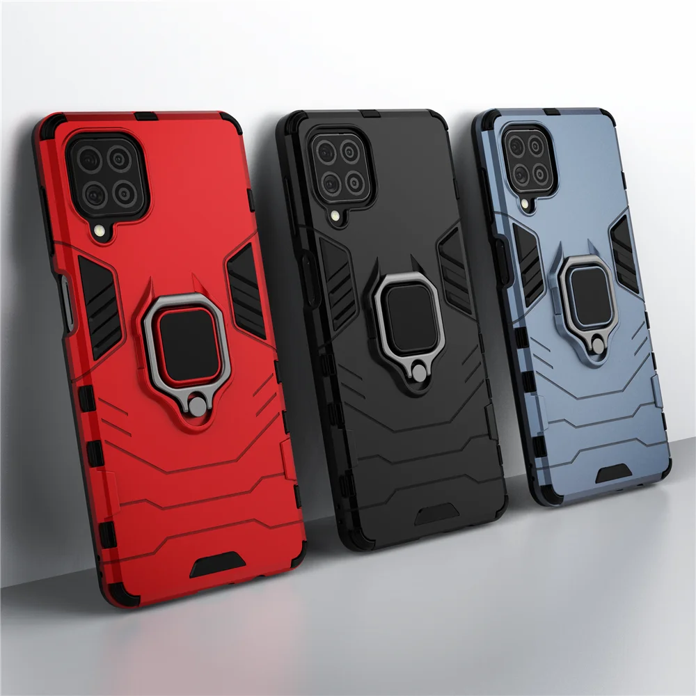 

For Samsung Galaxy F62 SM-E625F Case Armor Metal Ring Holder Phone Case for Samsung Galaxy M62 SM-M625F 6.7" F 62 Couqe funda