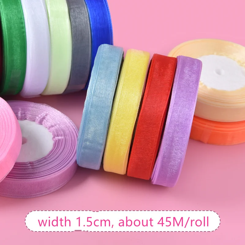 45 yard Snow Yarn Organza Gauze Ribbon Knitting Weaving Plastic Mesh Sheet Handbag Wedding  Hair Accessories  DIY Scrapbooking