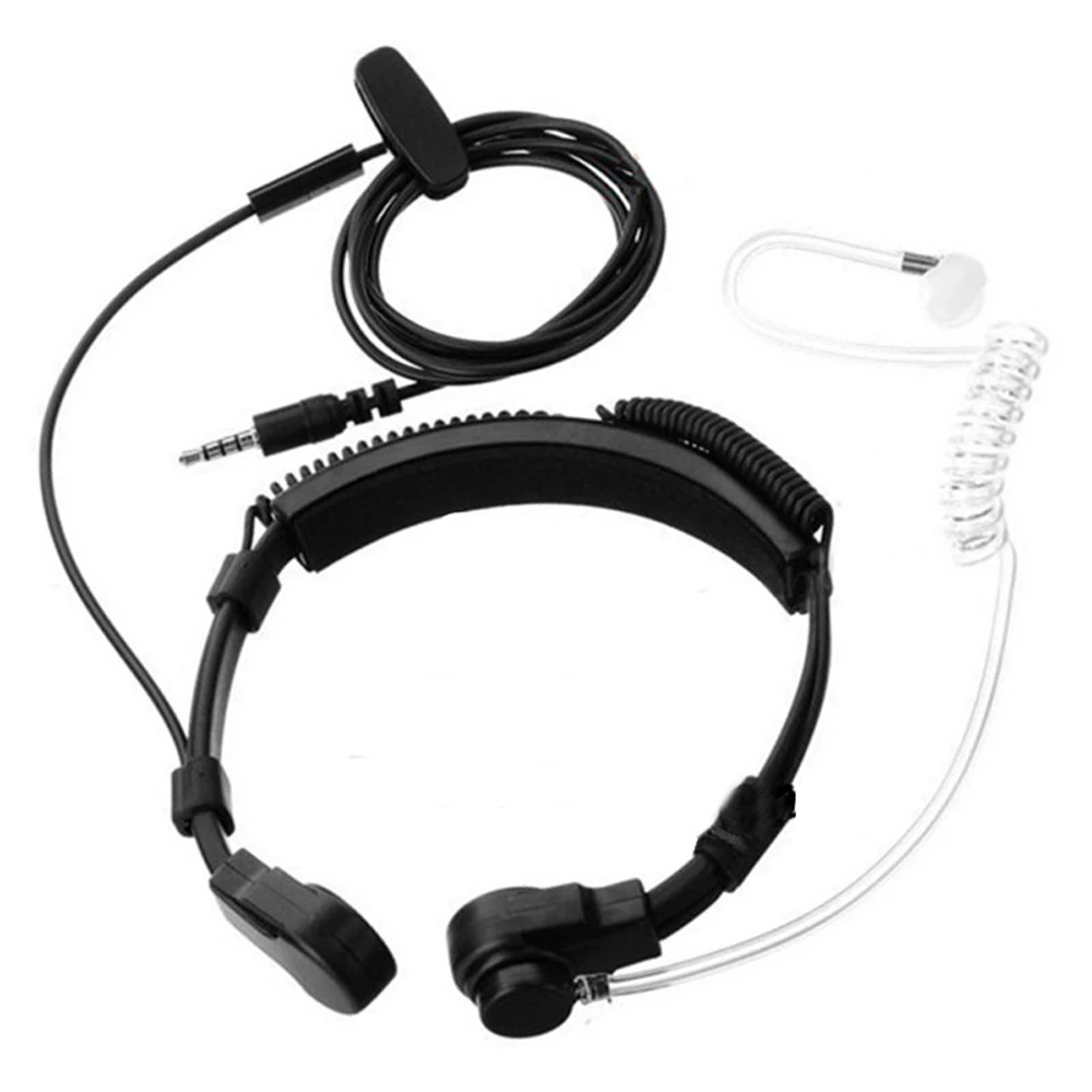 

2pcs 3.5mm Jack Flexible Throat Mic Microphone Covert Acoustic Earpiece Headset For Iphone android mobile Radio Walkie Talkie