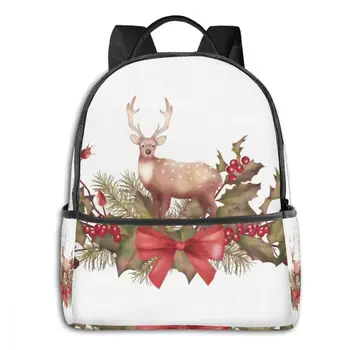 

2020 Christmas Garland With Deer Children Backpacks Schoolbag Book Bag Kids Backpack Children School Bag Girl Boy Backpack