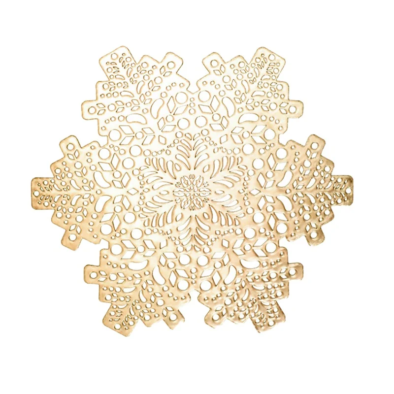 

V kitchen Mats Christmas Snowflake Hollow Insulation Western Placemat American Restaurant PVC Table Mat Tray Mats