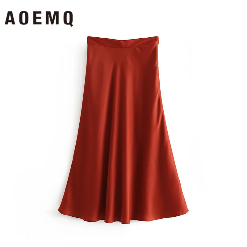 

AOEMQ Fashion Skirts Hot Summer Enthusiasm Princess Skirts Wine Red Solid Tight Temperament Skirts Bar Evening Party Clothing