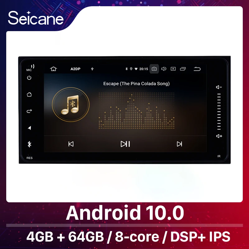 Seicane Android 10 0 7 дюймов 200*100 мм автомобильный радиоприемник GPS навигация стерео для