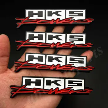 

4x Metal HKS Power&Sports JDM Car Trunk Fender Side Emblem Badge Decal Sticker