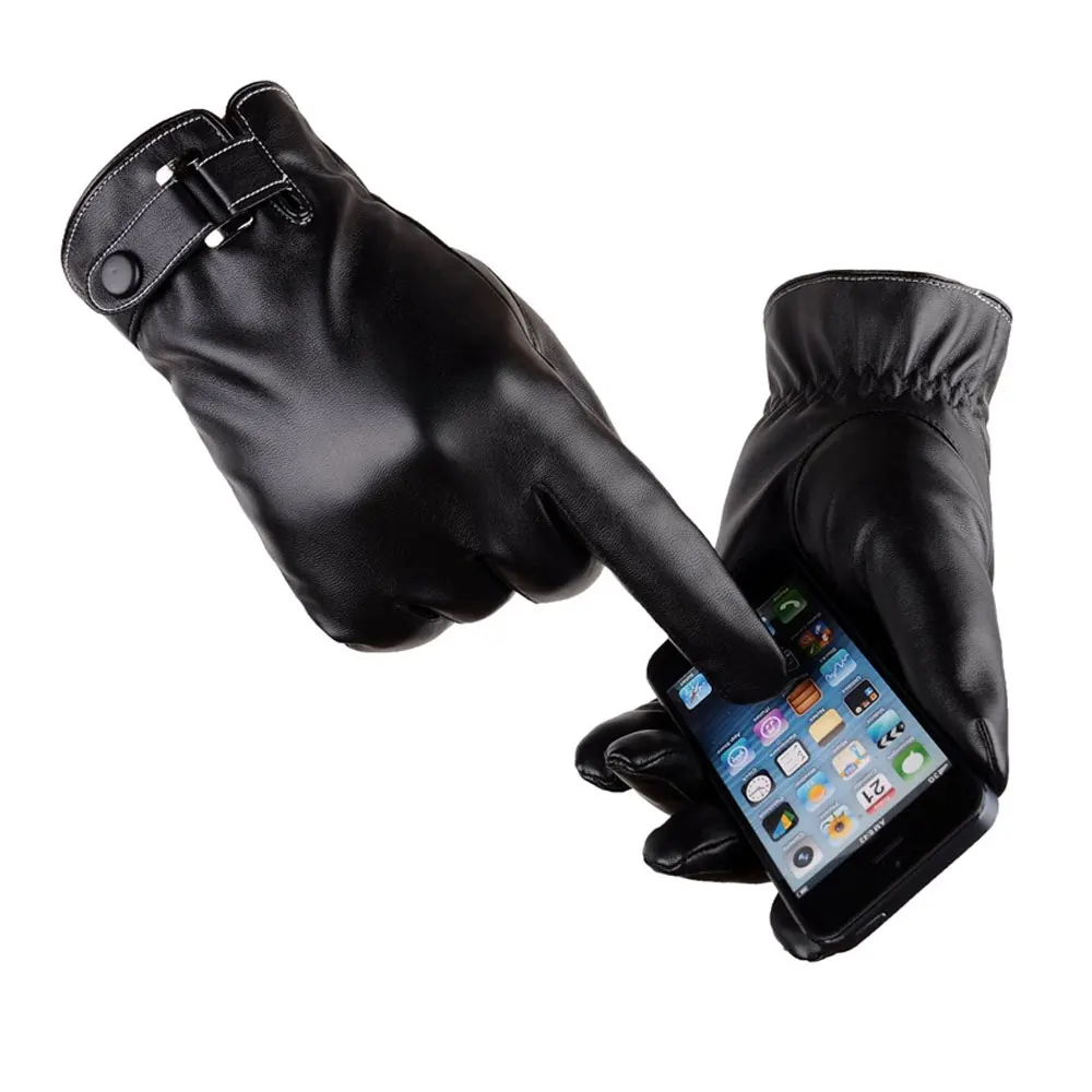 L. Mirror, 1 пара, модные зимние перчатки с сенсорным экраном, теплые перчатки из искусственной кожи, ветрозащитные, в холодную погоду, легкие для мужчин