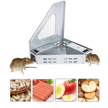 

Catch Small Rats Box Stainless Steel Mouse Trap Cage with Transparent Window