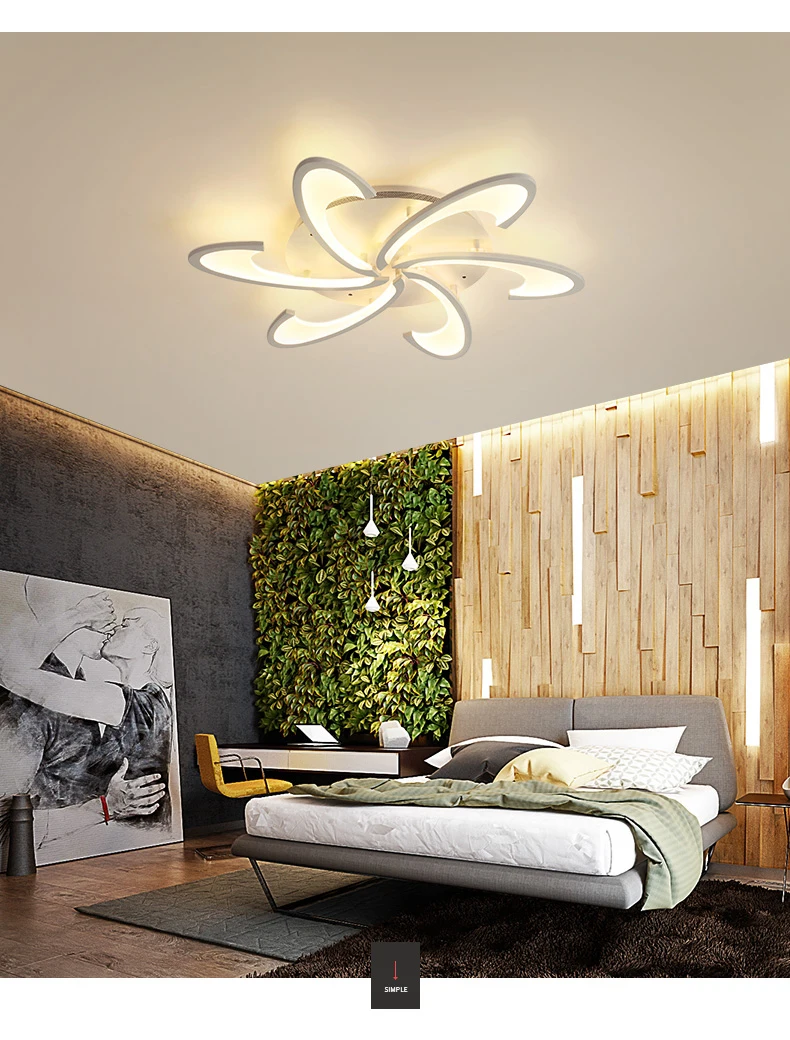 Современные акриловые светодиоды Люстра для зала гостиной спальни kitchern deco люстры дизайн черный и белый большой светильник