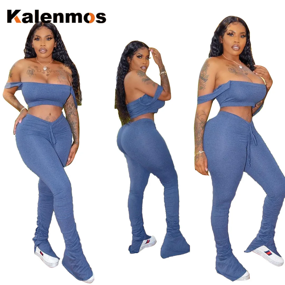 Женский комплект одежды для дома KALENMOS из 2 предметов короткий топ футболка