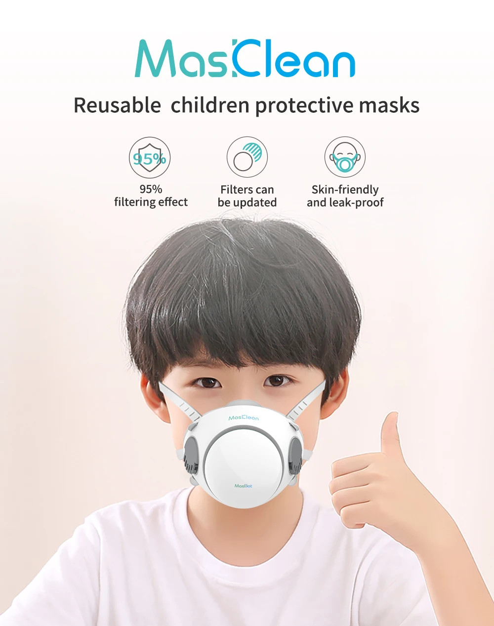 

Abardeen Electric Fan Kids Reusable Children's Mask N95 filter Anti PM2.5 Dust Bacteria Masks KN95/ffp2