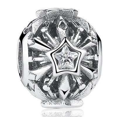 Серебро 925 пробы, сделай сам, ювелирное изделие Замороженные снежинки качающаяся подвеска Pandora Амулеты Браслет с подвесками сделай сам, ювелирное изделие - Окраска металла: Светло-желтый, золотистый цвет