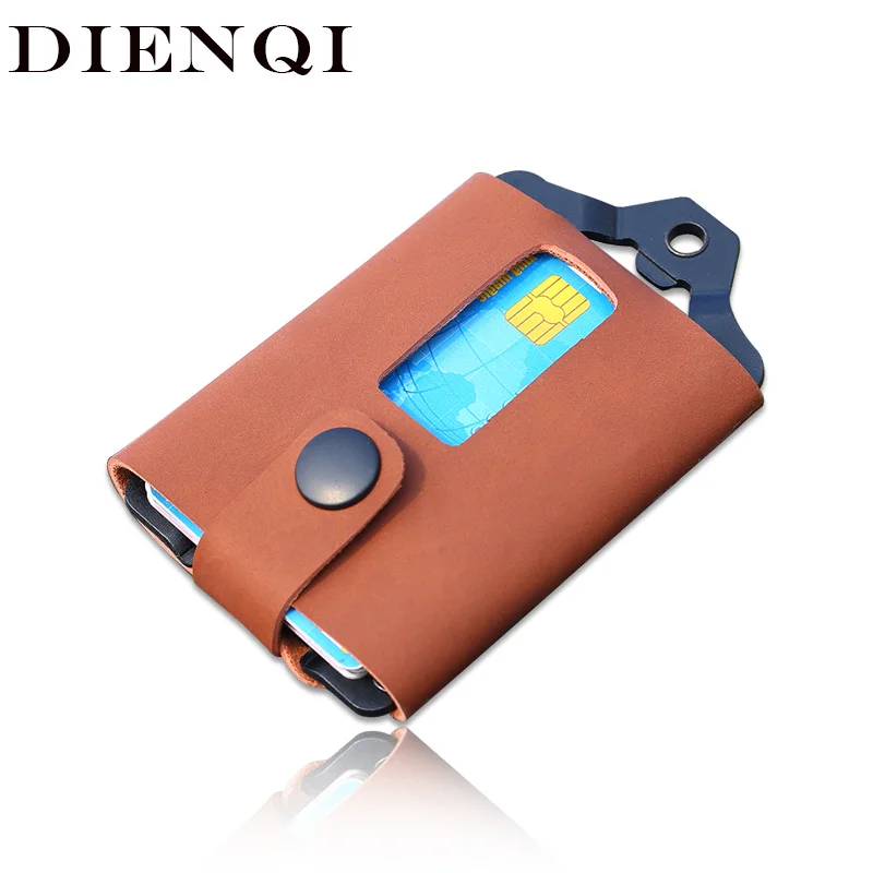 DIENQI 2020 Новый Rfid держатель для карт мужские кошельки тонкие мини смарт из
