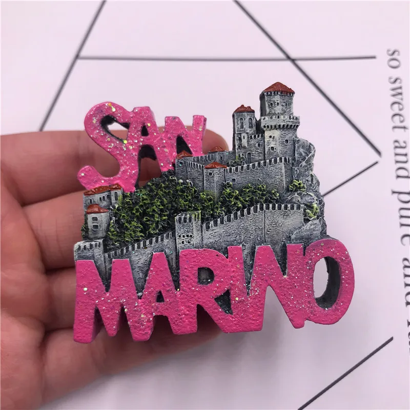 3d магнит на холодильник, Таиланд, Корея, Германия, Венский сувенир, сувенир на холодильник, магнитная наклейка ручной работы, домашний декор - Цвет: San Marino