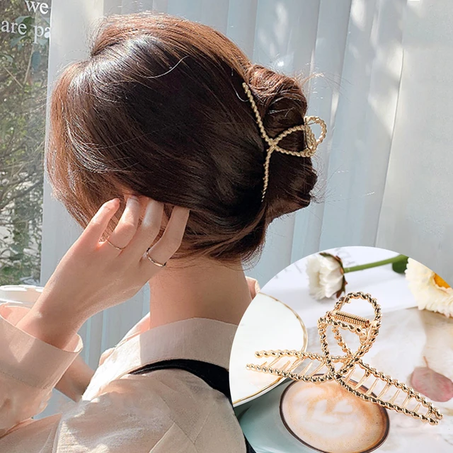 Haimeikang Acrylic Hair Claws Pearl Claw Clips For Woman Large Size Barrette Crab Ladies Fashion Hair Accessories 49B-11CM