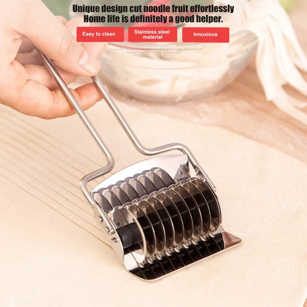 

Manual Lattice Roller Cutter Multifunctional Manual Design Stainless Steel Spaghetti Noodle Maker Lattice Roller Kitchen Cooking