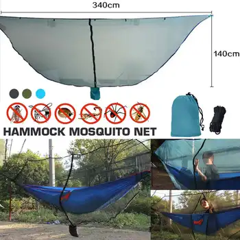

340*140cm Portable Hammock Mosquito Net Separate Outdoor Camping Hanging Sleeping Bed With Insect Net Swing Chair Easy Fixing