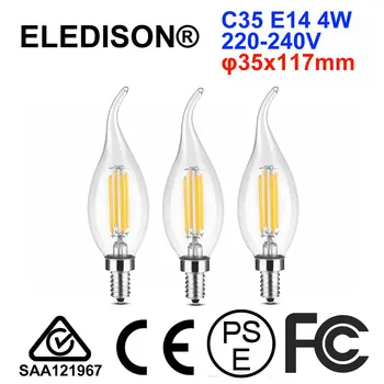 

4W C35 LED Candle Bulb E14 Edison Vintage Candelabra Filament Bulb 220V Chandelier Lighting Bulb Replace 40W Incandescent Bulb