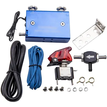

Blue Dual Stage Electronic Turbine Turbo Boost Controller Kit PSI Turbocharger w/ Switch