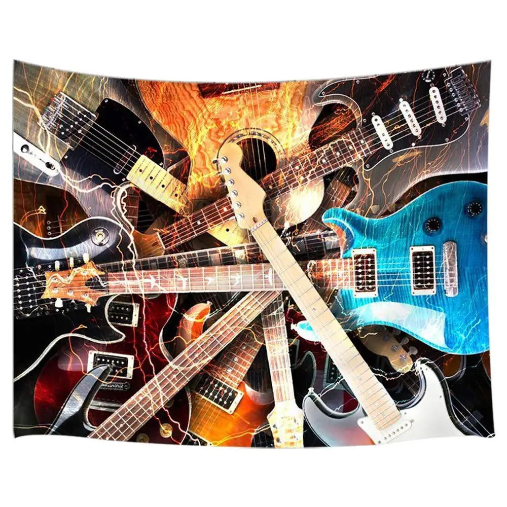

Music Tapestry Variety of Guitar Instrument Room Decor