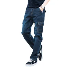 KIOVNO мужские брюки Карго повседневные джинсы с несколькими карманами свободные джинсы мужские прямые уличные