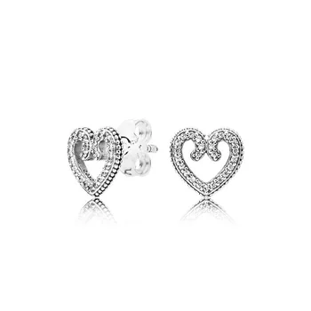 

Fall 2019 new love swirl 925 sterling silver earrings heart shaped diamond sweet fashion