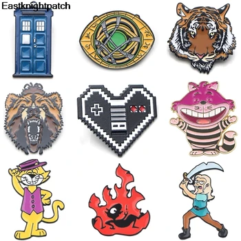 

12pcs/lot E1480 Enamel Pin Medal Cartoon Cat Animal Brooches Collection Metal Lapel Pin Badges for Backpack Jewelry Gift