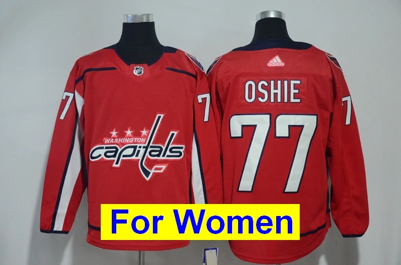 Все прошитой Для женщин Washington TJ Oshie Александра Овечкина Tom Holtby Nicklas Backstrom Braden Евгений Кузнецова Майки - Цвет: as photo