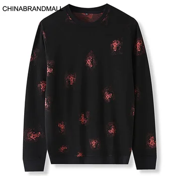 

Autumn Plus Fat Plus Size Men Long Sleeve Sweater Fat Man Leisure Animal Pattern Long Sleeve Backing Shirt