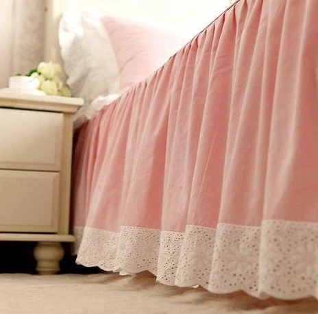 Горячая Европейский Сладкий подсолнечника с вышивкой ручной работы; кроватный подзор высокое качество, хлопок, постельные принадлежности, принцесса кроватей Королевского украшения
