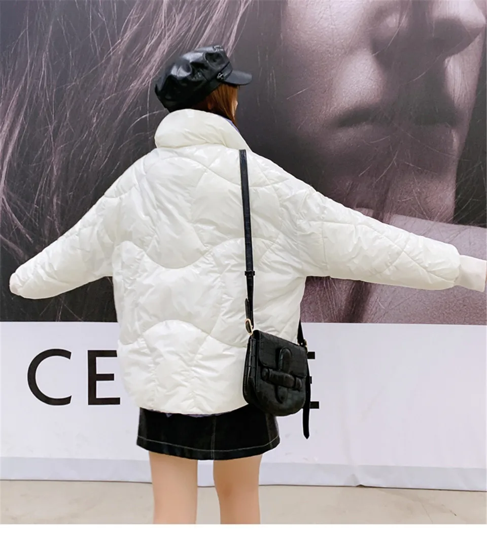 На молнии свободная теплая однотонная верхняя одежда Feminino стеганое повседневное пальто парка зимнее пальто Модные женские хлопковые