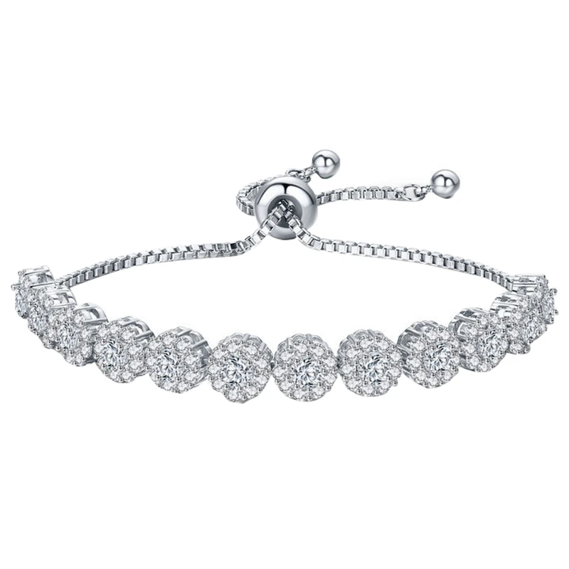 Classic New Round Cubic Zircon Elegant Women Tennis Bracelets for Women Fashion Bracelet Jewelry